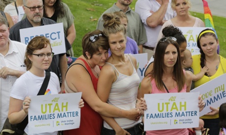 Same-sex marriage advocates delivered a petition urging Utah to recognise  gay unions carried out in the state before a ruling was put on hold.