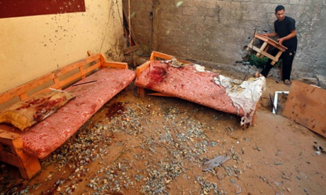 Aftermath of an air strike on a house in Beit Hanoun, northern Gaza Strip, on Wednesday.