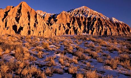 Cathedral Gorge state park Nevada Rock Formations USA America United States Winter snow Landscape