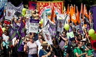 Public sector workers protest in the centre of Bristol on Thursday