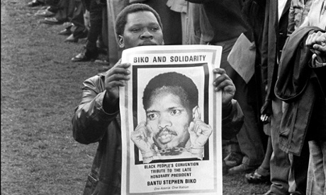 The funeral of Black Consciousness leader Steve Biko, who died in police custody in South African 1977.