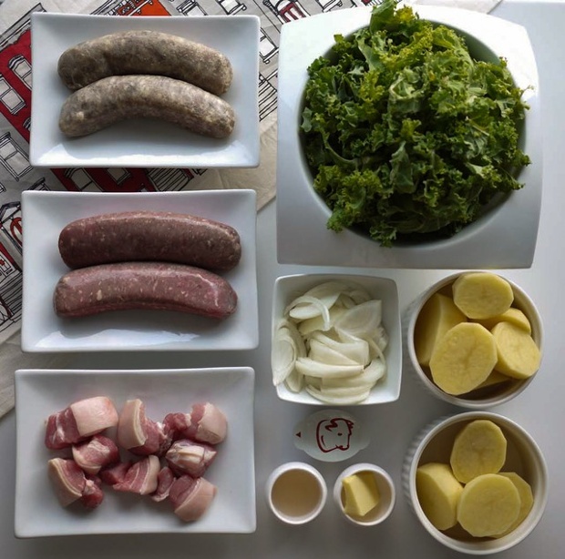 Stomppot sausage and pork belly and veg mash from the Netherlands