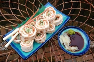 Smoked Salmon Sushiwich: Half time snack for Team Japan in the World Cup.