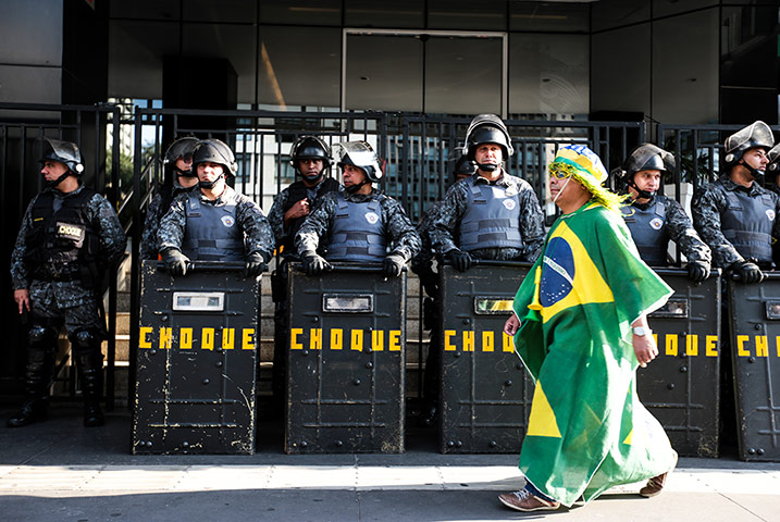 World Cup fans: Protest against World Cup, Sao Paulo, Brazil - 23 Jun 2014