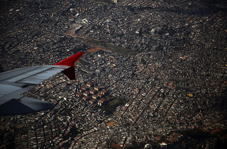 20 Photos: An aerial view of Sao Paulo is seen from the window of a plane