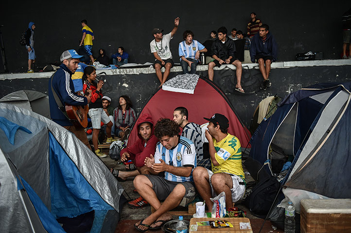 20 Photos: Argentine fans camp at Terreirao do Samba in Rio de Janeiro