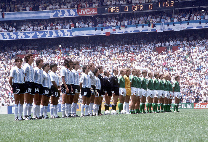 1986 world cup final: Teams Line up