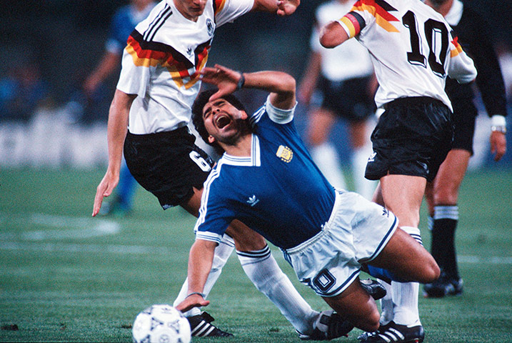 1990 world cup final: Maradona fouled