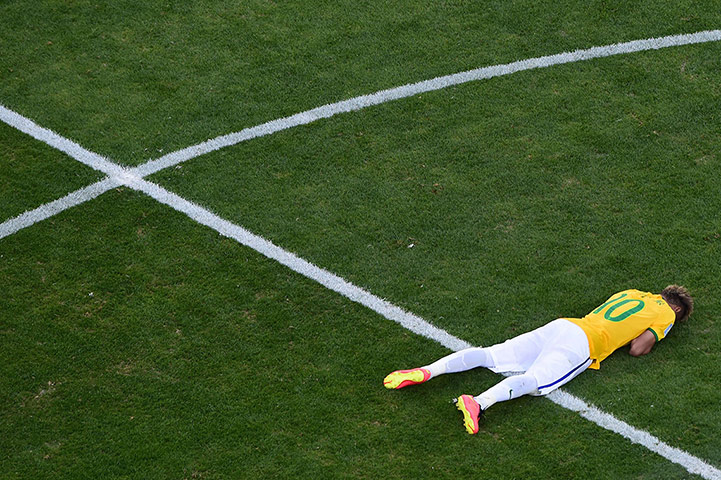 Best of the World Cup..: Brazil's forward Neymar celebrate