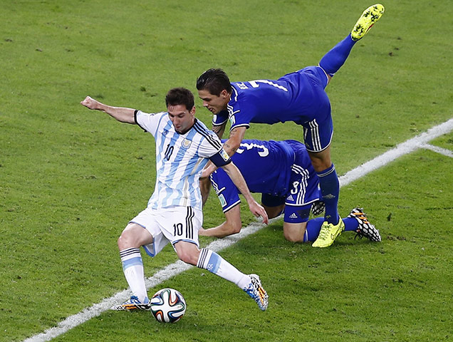 Best of the World Cup..: Argentina's Messi shoots to score