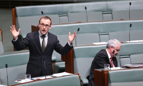 Green deputy leader Adam Bandt in the House of Representatives this afternoon Monday 14th July 2014