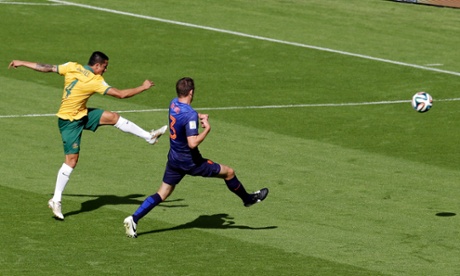 Tim Cahill's volley off the underside of the bar against Holland is Barney Ronay's goal of the tournament.