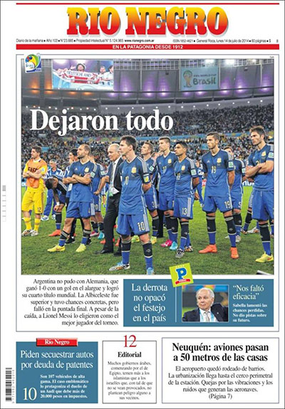 front pages : Rio Negro