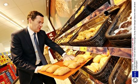 George Osborne Visits Lidl Store in Chessington, Surrey, Britain