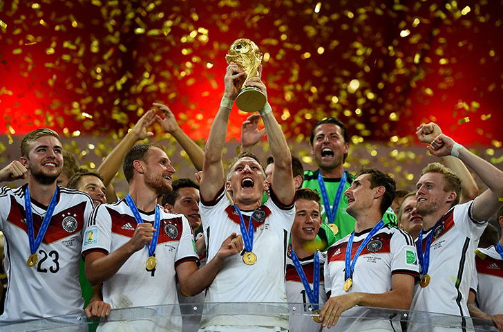 Schweinsteigar's Final: Schweinsteiger lifts the trophy high