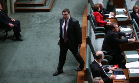 The member for Charlton Pat Conroy gets 94A-ed during question time in the House of Representatives this afternoon Tuesday 15th July 2014. The count stands at Opposition 149-Coalition 3.