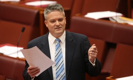 The. Minister for Finance. Mathias Corrman in the senate this afternoon Tuesday 15th July 2014