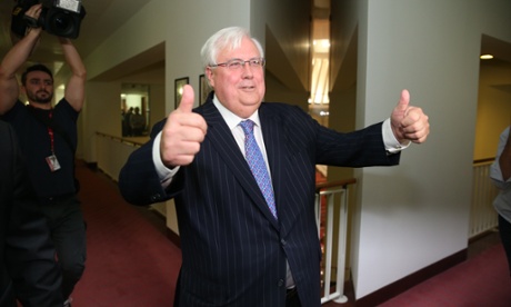 PUP leader Clive Palmer after talking to the media in the press gallery this afternoon Tuesday 15th July 2014