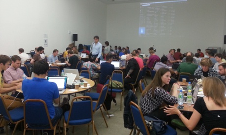 The Guardian's Digital Development team, hacking away