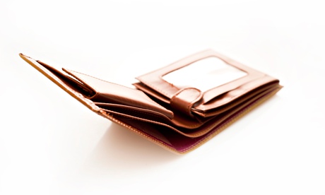 An open empty wallet
