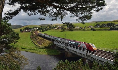 Train in the UK countryside