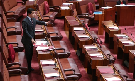 ALP senator Sam Dastyari speaks in the senate this morning, Wednesday 16th July 2014