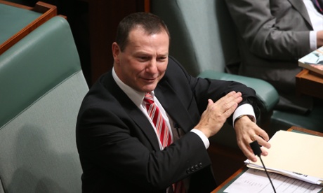 The member for Moreton Graham Perrett gets 94A-ed in record time just minutes after the start of question time in the House of Representatives this afternoon Wednesday 16th July 2014