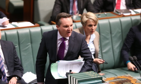 The member for McMahon. Chris B Owen gets 94A-ed and yells over the dispatch box during question time in the House of Representatives this afternoon Wednesday 16th July 2014