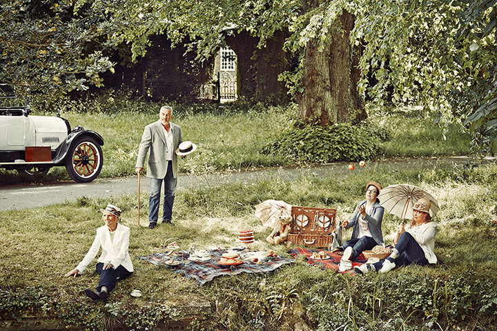 original observer: Great British Bake Off team by the river