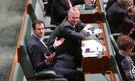 The member for Chifley Ed Husic waits for the results of a division after being named by the speaker during question time in the House of Representatives this afternoon Thursday 17th July 2014