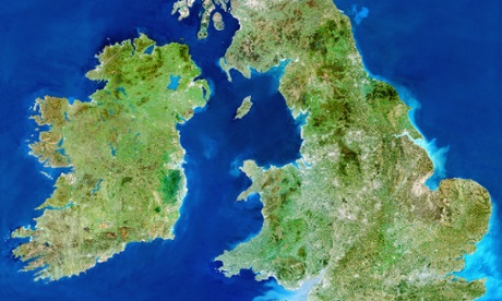 Great Britain photographed from space from space by satellite.