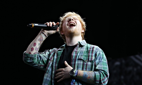 Ed Sheeran performing at T in the Park.