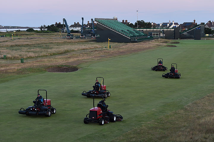 open golf day 1: As down breaks the groundstaff are out in force