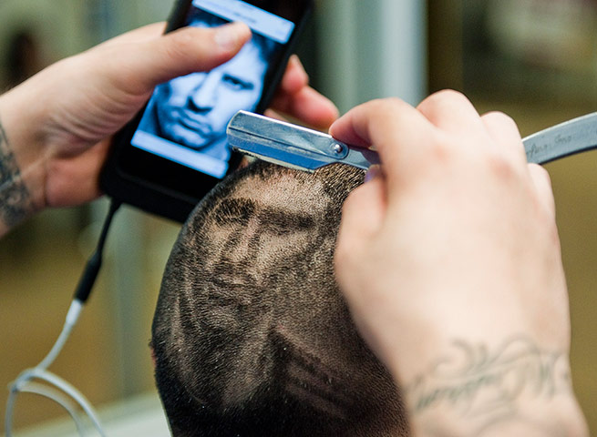 rod the barber: An image of an Argentine soccer player Lionel Messi in hair