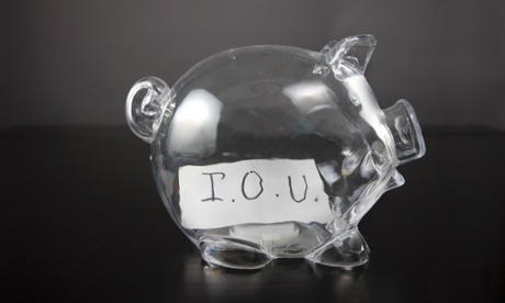 US Money piggy bank IOU saving