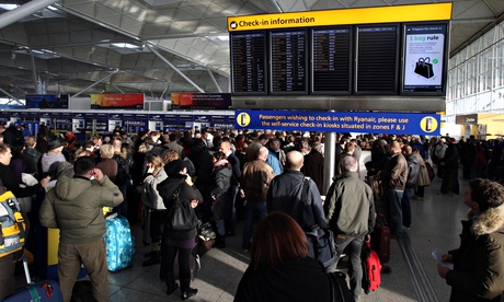 Passengers at Stansted airport