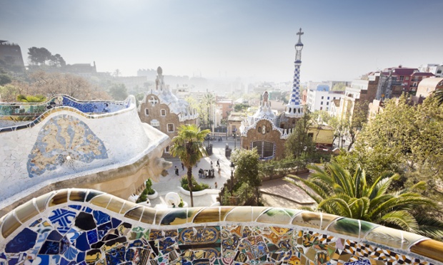 Gaudí’s distinctive modernist architecture can be seen all around Barcelona, but the pinnacle of his achievements is surely Parc Güell, a series of gardens high above the city on El Carmel hill. Sit on the rippled seating, which is covered in multicoloured tiles, that runs along the park’s edge and take in the view.