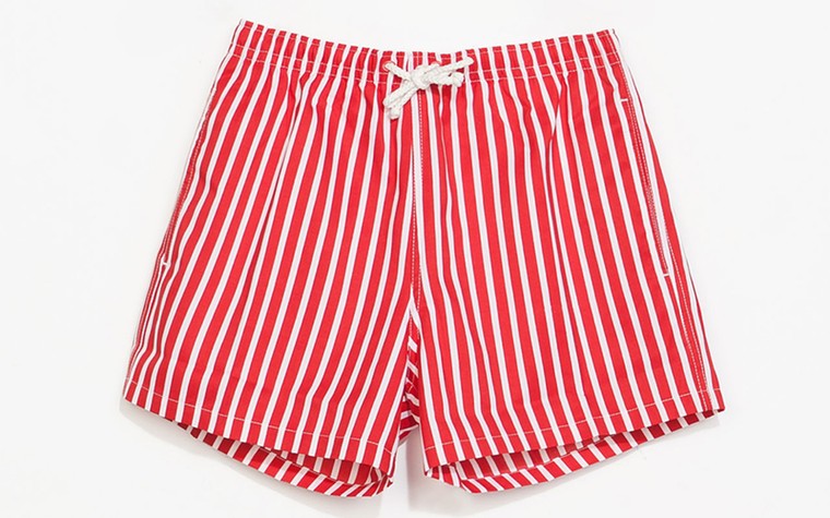 Men's swimshorts: Men's swimshorts - red and white stripe shorts by Zara