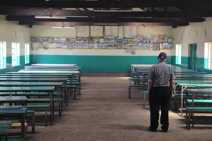 Brother Colm: Brother Colm looking at Wall of Fame