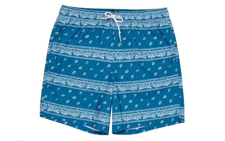 Men's swimshorts: Men's swimshorts - blue white paisley shorts by ASOS