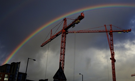 Construction cranes in Manchester city centre
