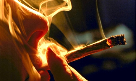 SOFT DRUGS: MAN SMOKING MARIJUANA