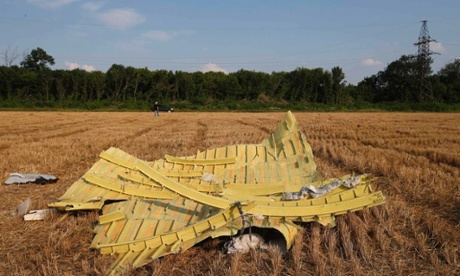 Debris is pictured at the site where Malaysia Airlines flight MH17 crashed, near Petropavlivka, Ukraine. 