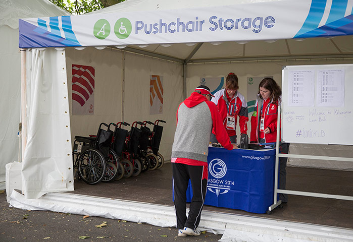 Tom Jenkins day 1: Wheelchairs in the storage facility at Kelvingrove Park 