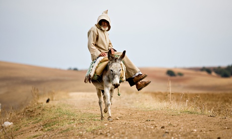 A villager riding a donkey in Morocco's Rif mountains.