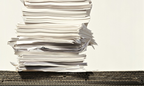 Stack of white paper
