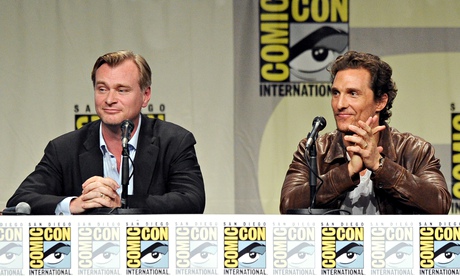 Christopher Nolan (left) and Matthew McConaughey at Comic-Con 2014