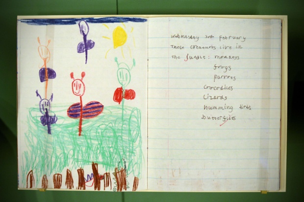 A geography exercise book belonging to a five-year-old Prince William