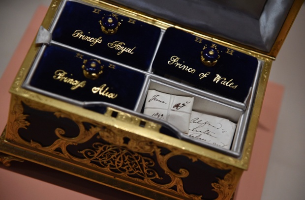 A casket containing the first teeth of Queen Victoria's children from 1860