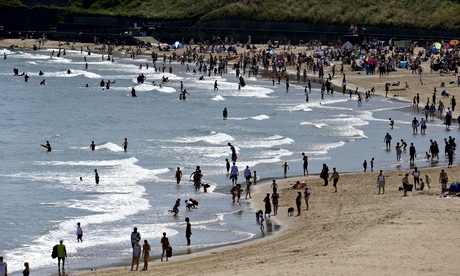 Cullercoats, North Tyneside, as temperatures hit the high 20s. 